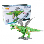 Naujas didelis dydis 47 cm elektroninis vaik&scaron;čiojantis dinozaurų pur&scaron;kiklis mechaninis dinozaurų riaumojimas, blykstė animacinis filmas Robotas lavinantis žaidimų konsolė vaikams žaislas žalia