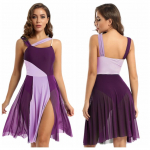 Moteri&scaron;ka lyri&scaron;ka &scaron;okių suknelė &Scaron;iuolaikinio &scaron;iuolaikinio baleto kostiumo spalvos blokinė triko suknelė M