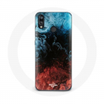 Coque pour Huawei P20 Lite fond de texture abstraite rouge noir bleu
