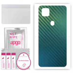 apgo Protective Skin Sticker for the back compatible with ZTE Blade 10 Smart, Wrap Film, Foil, Vinyl - Pattern Carbon Chameleon CAKA1