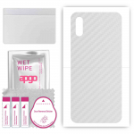 apgo Protective Skin Sticker for the back compatible with Xiaomi Redmi 9A, Wrap Film, Foil, Vinyl - Pattern Transparent Carbon
