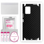 apgo Protective Skin Sticker for the back+sides compatible with Vivo Y21 2021, Full Wrap Film, Foil, Vinyl - Pattern Carbon Black