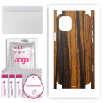 apgo Apsauginis odos lipdukas nugarai ir &scaron;onams, suderinamas su Apple iPhone 12, visa apvyniojama plėvelė, folija, vinilas &ndash; ra&scaron;tas Tigerwood
