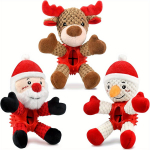 Palaikykite savo &scaron;uniuką užimtą ir sveiką su Malier Kalėdinių &scaron;unų žaislų rinkiniu i&scaron; 3 žaislų - Čiulbantys, interaktyvūs ir dantis valantys žaislai raudona