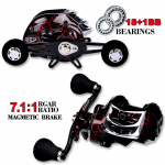 Magnetinio stabdžio jauko ritė 18+1BB 7.2:1 pavaros santykis Maksimalus pasiprie&scaron;inimas 10 kg Metalinė ritė žvejybos ritė Žvejybos ritė gėlo vandens sūraus vandens universalus