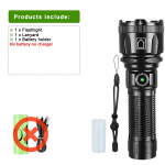 10000LM Itin galingas įkraunamas žibintuvėlis Didelio galingumo LED žibintuvėlių žibintuvėlis 2000M ilgo nuotolio LED žibintas A-no battery