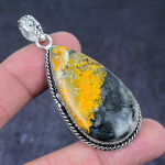 Bumblebee Jasper Gemstone Handmade 925 Sterling Silver Gift Pendant 2.52 i3b28