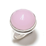 Pink Chalcedony Gemstone Handmade 925 Sterling Silver Jewelry Ring Size 7 t2t94