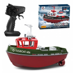 Naujas RC laivas 2.4G Galingas dvigubas variklis Didelio nuotolio belaidis galios nuotolinio valdymo vilkiko modelis Tinka berniukų dovanai Vaikų žaislai žalia