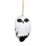 Pelėdos pakabukas Kalėdų pelėdos papuo&scaron;alas Stati&scaron;kas valstybinis pelėdos modelis Pūkuotas mielas pauk&scaron;čių vakarėlio kalėdinis papuo&scaron;alas Kalėdų eglutės dekoravimui Left balta