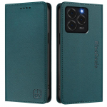 Prabangus odinis dėklas Ulefone Note 16 Pro/Note 20 Pro/Note 18 Ultra/Note 14 su RFID blokavimo kortelių skyreliais, magnetine fiksacija, stovu, smūgiams atspariu atverčiamu dangteliu Ulefone Note 18 Ultra