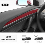 skirtas Tesla Model 3 Y 2022 2023 Durų apdailos dangtis Zom&scaron;inis durų apdailos stilius Apsauginis dangtelis Modifikuotas vidaus apdailos priedai raudona
