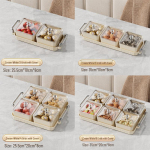 Prabangi skyrių saldaininė: Eleganti&scaron;kas svetainės užkandžių ir vaisių padėklas su dangčiu 6 Compartments Tray with Plate