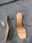Moteri&scaron;kos PVC želė kri&scaron;tolinės kulno permatomos sandalai Moteri&scaron;ki Sexy Clear Auk&scaron;takulniai Vasariniai Sandalijos Pumpės Batai Zapatillas Mujer 33