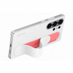 Originalus &bdquo;Samsung S25 Ultra Standing Grip Case&ldquo; skirtas &bdquo;Samsung Galaxy S25 Ultra Grip Case&ldquo; prabangus silikoninis apyrankės dėklas, atsparus smūgiams, elastinės juostos kietas dangtelis balta