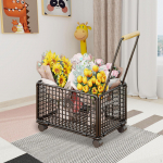 Enrollable Carry Storage Basket -Carry on Organization with Flower Wheels 43cmx28cmx28cm