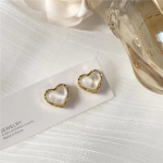 Luxury Shiny Zircon Black Love Heart Stud Earrings for Women Fashion Wedding Party Jewelry 2024 Girls Gifts