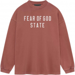 Fear of God Essentials Sunkus ilgomis rankovėmis mar&scaron;kinėlis Bordo spalvos Vyri&scaron;ki vir&scaron;utiniai drabužiai Raudona 125BT242016F M