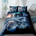 Vilkas naktį Antklodės užvalkalų rinkinys JK Viengulis Dvigulis Karalienės JAV Viengulis Pilnas Karali&scaron;ko dydžio pkm Patalių rinkinys 140x210cm