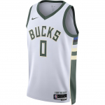 Nike X NBA Bendradarbiavimas Damian Lillard Bucks 0 Numeris Riboto Leidimo SW Krep&scaron;inio Mar&scaron;kinėliai Vyri&scaron;ki mar&scaron;kinėliai Balti DN2084-105 2XL