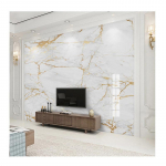 Dydis Sieninis paveikslas Modernus Baltas Marmuras Tapetai Auksinė Linija Sienų Tapyba Svetainė TV Sofa Miegamasis Namų Dekoras Sieninis paveikslas 200 cm(W) x 140 cm(H)