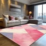 Modernus rožinis geometrinis kilimas svetainei, dideliems plotams, namų kilimėliai miegamajam, mink&scaron;tas, neslystantis, 200x300, svetainės sofos kilimėlis 80*120cm