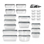 24 vnt./rinkinys maisto laikymo konteineriams, sandarioms dėžutėms su dangteliais, plastikiniams maisto ruo&scaron;imo konteineriams, etiketėms ir ra&scaron;ikliui virtuvei 24PCS