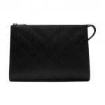 Burberry čekio įspaudas, &scaron;lifuoto metalo detalės, ver&scaron;io odos laikymo mai&scaron;elis, unisex, porų stilius, juodas Basic Set (Bag+Dust Bag) juoda