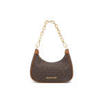 Michael Kors Monogramos Logotipo Dengtas Drobės Ir Odos Užtraukiamas Sankabos Krep&scaron;ys Moterims Rudas 35R3G4CC1B-BROWN Basic Set (Bag+Dust Bag)