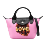Longchamp X Toilerpaper Bendradarbiavimas Raidžių Ra&scaron;to Spausdinimas Užtrauktuku Uždarymas Perdirbto Poliesterio Drobės Pirkinių Krep&scaron;ys Moteri&scaron;ki pirkinių krep&scaron;iai Rožinė 1500TPD018 Pink