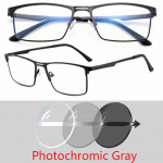 0 -0.5 -0.75 Iki -6.0 Metalinis Viso Rėmelio Saulės Fotochrominiai Kvadratiniai Receptiniai Akiniai Su Cilindro Galia Myopia -1.25 white