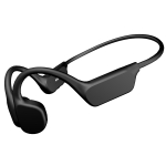 Kaulo laidumo garso stiprintuvas, Bluetooth, pokalbiams, ausinės, senjorams, ant ausų, lengvas, lengvai valdomas. black