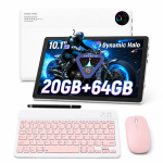Android 15 plan&scaron;etė, 10,1 colio, 20 GB RAM + 64 GB ROM, WiFi, Bluetooth, 5000 mAh baterija tablet+pink keyboard