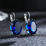Valentino dienos dovana Crystal Big Stone Drop Auskarai Madingi Eleganti&scaron;ki vakarėlio papuo&scaron;alai 1 mėlyna