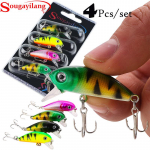 Žvejybos masalai &bdquo;Crankbaits&ldquo; su &bdquo;Treble Hook Topwater Baits&ldquo;, &bdquo;Bass Minnow Popper Walleye&ldquo; masalais 1