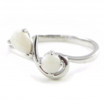 Les Tr&eacute;sors De Lily [I8851] - Bague Argent 'D&eacute;esse Opale' Blanc argent&eacute; (rhodi&eacute;) - 15x10 mm balta