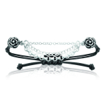 Les Tr&eacute;sors De Lily [I9114] - Bracelet Argent 'Flora' noir argent&eacute; - 55x6 mm sidabras