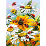 Pilnas 5D &bdquo;pasidaryk pats&ldquo; deimantinis paveikslas Saulės gėlė, raudona kirmėlė, siuvinėjimas kryželiu namų dekoras, rankų darbo dovana 25x30cm