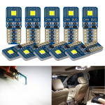 10 vnt. T10 W5W Led Canbus WY5W 2SMD lemputė be klaidų 194 168 501 2825 itin ry&scaron;kūs automobilio salono kupoliniai žibintai plei&scaron;to galinės pusės automatinė lemputė 12V 6000K balta mėlyna &scaron;viesiai mėlyna spalva