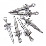 10 vnt Vintage Dagger Charm pakabukai Moteri&scaron;ki vyri&scaron;ki papuo&scaron;alai Auskarų kūrimas pasidaryk pats sidabras