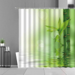 Zen Green bambuko Budos du&scaron;o užuolaidos peizažas vandens žvakių akmuo Lotu augalų sodas peizažas vandeniui atsparus vonios užuolaidos ekranas 150x180cm