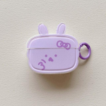Purple Rabbit 3D animacinis filmas Lovely Bunny Wireless Bluetooth ausinių įkrovimo dėžutė, skirta Apple Airpods 1 3 2 Pro 2nd ausinių dėklas For Airpods Pro 2nd