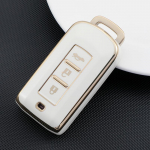 3 mygtukų TPU automobilio nuotolinio valdymo pulto rakto dėklo dangtelis, skirtas Mitsubishi Outlander ASX Pajero LANCER Sport Eclipse Cross apsauginių pultelių priedams Key case balta