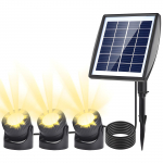 LED saulės prožektoriai vandeniui atsparūs saulės energija varomas sodo tvenkinio ap&scaron;vietimas &Scaron;iltas baltas vejos kiemo ap&scaron;vietimas Warm White juoda