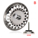 Virtuvės kriauklės sietelis kam&scaron;tis plieninis atliekų virtuvės plaukų aksesuarai sieteliai gaudyklė E6V5 82mm-One-size