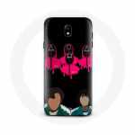 Coque pour Samsung Galaxy S4 Squid Game Seong Gi hun et Kang Sae Byeok Masques Triangle carr&eacute; et Cer