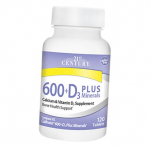 Vitaminai kaulams, kalcis 600+D3 plius mineralai, 21st Century 120 tabs (36440044) 120tab