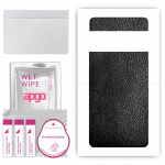 apgo Protective Skin Sticker for the back compatible with Google Pixel 6 Pro, Wrap Film, Foil, Vinyl - Pattern Black Leather