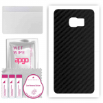 apgo Protective Skin Sticker for the back compatible with Samsung Galaxy S6 Edge Plus SM-G928F, Wrap Film, Foil, Vinyl - Pattern Carbon Black