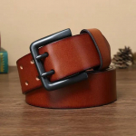4,3 cm storio auk&scaron;tos kokybės Cowskin natūralios odos diržas vyrams Prabangus dizainerio vyri&scaron;kas diržas su dviguba sagtimi kaubojų džinsų dirželis raudona